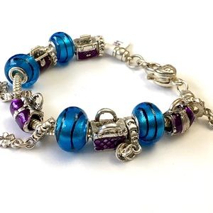 NWOT Blue Charm Bracelet